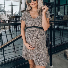 Load image into Gallery viewer, Leopard Print Outdoor Maternity Dress
