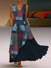 Load image into Gallery viewer, Retro Color Block Stitching Temperament Women's Dress
