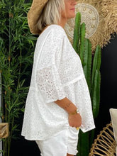 Load image into Gallery viewer, Lace Hollow Round Neck Women's Tops
