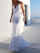Load image into Gallery viewer, Maternity Sexy Spaghetti Strap Backless Trailing Evening Dress
