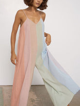 Load image into Gallery viewer, Women's Casual Colorful Stripes Stitching Suspenders Jumpsuit

