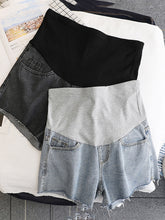 Load image into Gallery viewer, Maternity Fashion Thin Stomach Lift Denim Shorts
