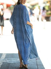 Load image into Gallery viewer, Loose Stripe Lapel Long Section Women's Dress
