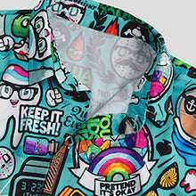 Load image into Gallery viewer, Men's Casual Graffiti Printed Short-Sleeved Shirt
