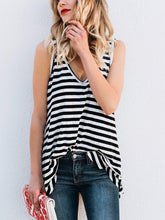 Load image into Gallery viewer, Striped Vest Round Neck Women's Top

