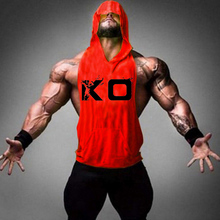 Load image into Gallery viewer, Men's Fashion KO Letter Print Sports Hooded Vest
