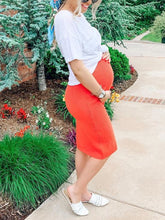 Load image into Gallery viewer, Knitted Slim Short Sleeve Two-Piece Suit Maternity Dress
