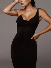 Load image into Gallery viewer, Maternity Sexy One-Shoulder Solid Color Suspender Dress
