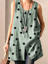 Load image into Gallery viewer, Women's Printed Cotton And Linen Casual Sleeveless Vest Shirt
