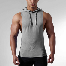 Load image into Gallery viewer, Men's Solid Color Sleeveless Hooded Vest
