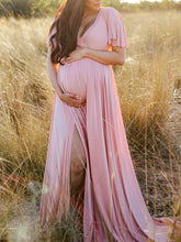 Load image into Gallery viewer, Maternity Elegant Solid Color Lace Photo Dress  
