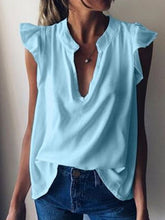 Load image into Gallery viewer, Stand Collar Collar Short Sleeve Solid Color Casual Shirt
