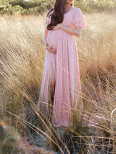 Load image into Gallery viewer, Maternity Elegant Solid Color Lace Photo Dress  
