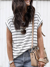 Load image into Gallery viewer, Striped Short-sleeved Striped Top T-shirt Women

