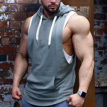Load image into Gallery viewer, Hooded Running Fitness Loose Breathable Men's Tops
