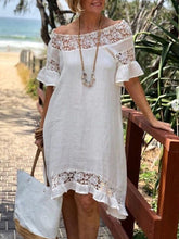 Load image into Gallery viewer, Lace Openwork Holiday Women's Dress
