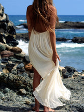 Load image into Gallery viewer, Ruffled Backless Split-side Halter-Neck Maxi Dress
