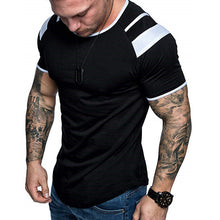 Load image into Gallery viewer, Men's Round Neck Color-Block Casual Cotton T-Shirt
