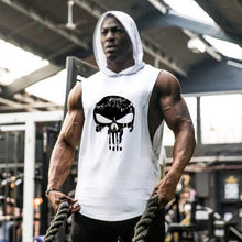 Load image into Gallery viewer, Men's Skull Stitching Hooded Sleeveless Sports Vest
