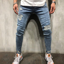 Load image into Gallery viewer, Men's Casual Slim Fit Hole Trousers Jeans
