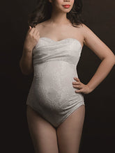 Load image into Gallery viewer, Maternity Elegant Solid Color Lace Photo Clothing Bodysuit

