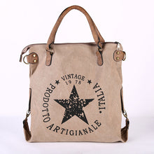 Load image into Gallery viewer, Washed Canvas Printed Five-pointed Star Series Shoulder Bag Diagonal Bag
