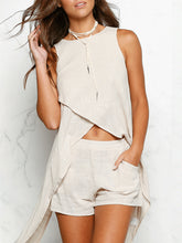 Load image into Gallery viewer, Women's Sexy Cross Strap Casual Cotton And Linen Suit
