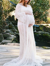 Load image into Gallery viewer, Sexy Perspective Lace Photo Long Sleeve Dress
