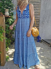Load image into Gallery viewer, National Style Sleeveless Print Maxi Dress

