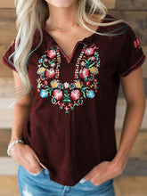 Load image into Gallery viewer, Women's Vintage Embroidered Short-Sleeved T-Shirt
