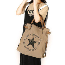 Load image into Gallery viewer, Washed Canvas Printed Five-pointed Star Series Shoulder Bag Diagonal Bag

