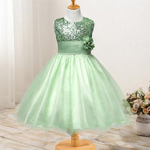 Load image into Gallery viewer, Sequin Maxi Dress Flower Belt Mesh Tutu
