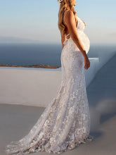 Load image into Gallery viewer, Maternity Sexy Spaghetti Strap Backless Trailing Evening Dress
