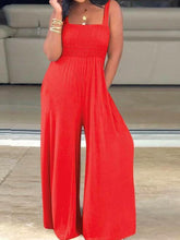 Load image into Gallery viewer, Women's Casual Square Collar Loose Sleeveless Jumpsuit
