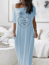 Load image into Gallery viewer, Women's Cartoon Printed Short-Sleeved Long Pocket Dress
