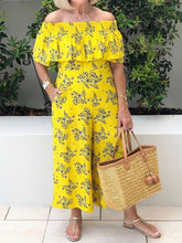 Load image into Gallery viewer, Floral Off Shoulder Wide Leg Women's Jumpsuits
