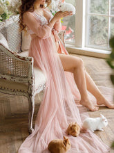 Load image into Gallery viewer, Maternity Elegant Solid Color Strapless Two-piece Photo Dress
