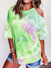 Load image into Gallery viewer, Tie Dye V-neck Short-sleeved T-shirt Women
