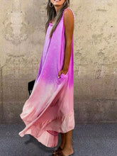 Load image into Gallery viewer, Tie-dye Gradient Irregular Hem Vest Dress
