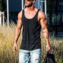 Load image into Gallery viewer, Solid Color Daily Sleeveless Cotton Men's Tops
