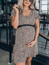 Load image into Gallery viewer, Leopard Print Outdoor Maternity Dress
