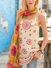 Load image into Gallery viewer, Women's Fashion Casual Floral Embroidery Printed Sleeveless T-shirt
