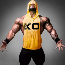 Load image into Gallery viewer, Men's Fashion KO Letter Print Sports Hooded Vest
