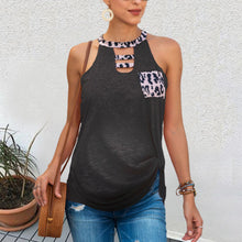 Load image into Gallery viewer, Leopard Stitching Vest Pocket Maternity Tops
