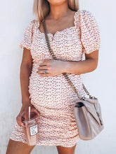 Load image into Gallery viewer, Puffy Sleeves Cute Temperament Maternity Dress
