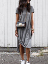 Load image into Gallery viewer, Round Neck Short Sleeve Casual Loose Dress
