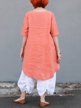 Load image into Gallery viewer, Women's Casual Linen Top And Drawstring Trousers Set

