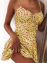 Load image into Gallery viewer, Women's Sexy Print Spaghetti Strap Frill Hem Dress
