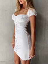 Load image into Gallery viewer, Sexy Square Collar Lace Backless Mini Dress
