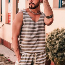 Load image into Gallery viewer, Striped Casual Crew Neck Men's Suits
